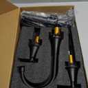 Bathroom Faucets for Sink 3 Hole, Hurran Matte Black Bathroom Sink Faucet with Pop-up Drain and Supply Lines, Stainless Steel Lead-Free Widespread Faucet for Vanity RV Farmhouse, 2 Pack