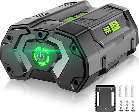 BA2800 56V 5.0Ah Replacement for EGO 56V Battery BA2800 BA1400 BA2800T BA4200 BA1400T Compatible with All EGO 56V Power Tools-New Upgraded 4X Longer Runtime and Battery Holder