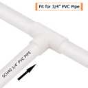 20 Pack 3/4in Tee 3 Way PVC Pipe Fittings Connector, Furniture Build Grade SCH40 Elbow Fitting for DIY Garden Shelf (Socket x Socket Socket) Contractor
