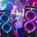 QxbJoy Portable Bluetooth Speaker: 160W Peak Powerful Loud Sound Deep Bass Wireless Boombox Large Subwoofer 15 Hours Battery Life Fast Charging with Led Light Show for Party Outdoor Camping Backyard