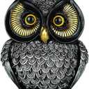 Owl Statue Home Decor, Small Figurines for Shelves, Office, Living Room, Decorative Gift for Owl Lovers (Sliver)