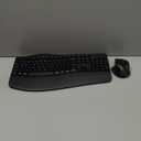 Wireless Keyboard and Mouse Combo, 2.4G Full Size Wave Keys Ergonomic Keyboard with Wrist Rest and 3-Level DPI Adjustable Wireless Ergonomic Mouse for Windows, Mac OS Desktop/Laptop/PC(Black)