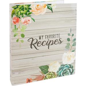 Paper Junkie 3 Ring Binder for Recipes with 12 Divider Tabs, 2-Sided Pocket, and 2 Sets of Sticker Sheets (10 x 11.5 in) - Cookbook Binder
