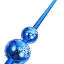 Toyvian Blue Gourd Christmas Tree Topper Xmas Tree Topper Finials Decorative Spherical Treetop for Holiday Home Christmas Ornaments Accessories, 28.00X6.00X1.50CM