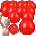 Raiten 12 Pcs Beach Ball Inflatable Beach Balls Large Inflatable Ball Floating Ball for Swimming Pool Party Favors Outdoor Activities Summer Birthday Party Supplies (Red,12 Inch)