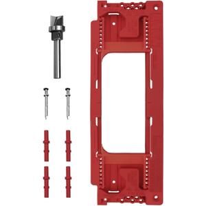 Door Jamb Hinge Jig Compatible with 8 Sizes from 2-1/2" to 6" and 5 Door Thickness from 1-3/8" to 2-1/2", Precise Efficient Hinge Installation (Red)