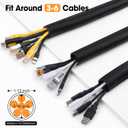 40 FT Wire Loom 1 Inch, Split Wire Loom Tubing Wire Conduit, Wire Protector Tubing Black