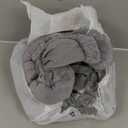 24inch Tall Cat Tree with 2 Cat Condo and Mouse Toy Cozy Small Cat Tower with Scratching Post and Board for Kitties and Small Cats.Light Grey (22 * 13 * 28)