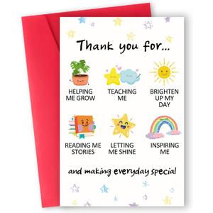 Funny Teacher Appreciation Gifts for Women Men, Cute Thank You Card for Teachers (MM-135)