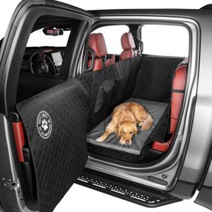 Ruff Liners Standard Dog Bed for Car Back Seat, Gray As Seen on Shark Tank Fits Standard Seat Extender Non-Slip Base, Waterproof, Machine-Washable Dog Mat for Car with Rebound Foam Comfort, Car / SUV / Small Trucks
