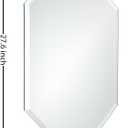 Silver Wall Mirror-Beveled Edge Frameless Mirror for Bathroom, Vanity, Bedroom, Rectangle Mirrors 20X28inch