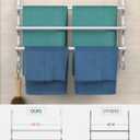 CANYAVE Over The Door Towel Rack, Over Door Towel Rack for Bathroom Door, Triple Towel Storage Holder with Hooks (Silver Gray, 20.15" L)
