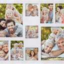Collage Picture Frame 4x6 8x10 and 4x4 Photos -Large Size 9 Openings White Picture Frame Wall Decor for Wall Mounting Vertically or Horizontally- Home and Family Display 4x6 8x10 and 4x4
