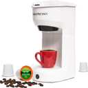 Mixpresso 2 in 1 Brewer Single Serve Coffee Maker for K Capsule and Ground Coffee, Single Cup Coffee Machine, Compact Size Mini Coffee Maker Quick Brew Technology 14oz White One Cup Coffee Maker