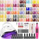 YALSYNY NAIL POLISH KIT with U V Lamp and Drill Starter Kit 36 Colors Gel Nail Polish Nail Art Gel Manicure Kit