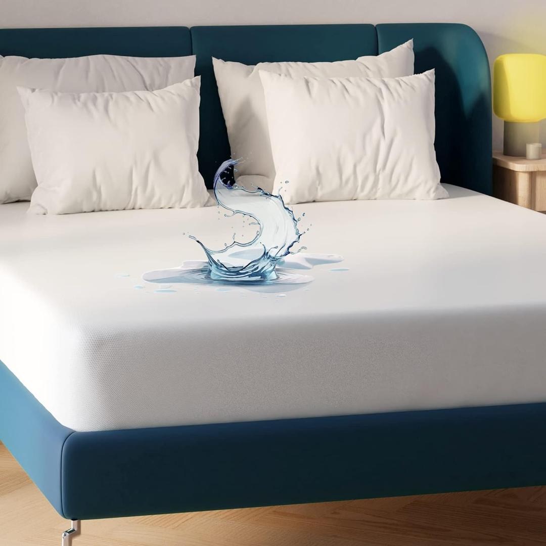 Niagara Waterproof Mattress Protector King 78x80 Cover Deep Pocket Breathable Noiseless 8-20Inches Bed Smooth Jersey Mattress Pad Cover Fully Ultra Thin Polyester