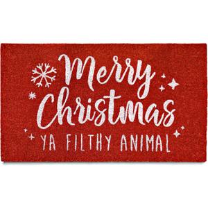 Merry Christmas Ya Filthy Animal Doormat 30x17 Inch, Home Alone Door Mat, Merry Christmas You Filthy Animal Door Mat Outdoor, Christmas Mat for Front Door, Ya Filthy Animal Christmas Outdoor Mat