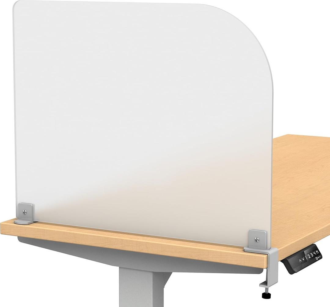 VaRoom Studio Wing Desktop Privacy Panel  Frosted Acrylic Clamp-on Desk Divider 23 W x 18H Partition