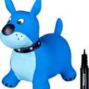 WADDLE Bouncy Animal Hopper - Inflatable Hopping Animals, Indoors and Outdoors Toys, Kids, Toddler Toys, Pump Included, Riding Toys for Boys and Girls Ages 2 Years and Up (Blue Dog)