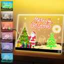 16 LED Drawing Message Note Board 7 Colors Light Acrylic Dry Erase Lumiboard with Colors 2 Modes as Night Light for Kids Room/Store/Office Ideal Gift for Festival Decoration 7 Markers