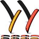 D-Lumina LED Side Marker Lights Smoked Lens for Dodge Charger 2015 2016 2017 2018 2019 2020 2021 2022, Front & Rear Bumper Side marker Dynamic Amber & Red, Pack of 4