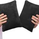 2 Pack Small Pillow, Memory Foam Mini Pillow 11 X 7 Inches for Travel, Sleeping, Nap and Neck, Knee, Lumbar Support, Tiny Pillow Cushion for Pet, Dogs (Black) (Black)