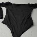 PINKMSTYLE Womens Square Neck Mesh Long Sleeve Bodysuit Shapewear Corset Tops Sexy Concert Outfits Party Shirts (Large, Black)