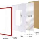 eletecpro 18x24 Picture Frame, Display Photo 16x20 with Mat or 18x24 Without Mat, Red Poster Frames Made of Engineered Wood and Acrylic Cover, Ready for Gallery Wall Horizontal or Vertical Display