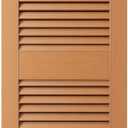 14 1/2"W x 39"H Lifetime Vinyl, Standard Cathedral Top Center Mullion, Open Louver Shutters, w/Installation Shutter-Lok's & Matching Screws (Per Pair), Treated Cedar