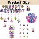 38 Pcs Mario Party Decorations, Classic Games Mario Bros Happy Birthday Decorations, Includes 1 Banner, 6 Spiral Decorations, 18 Balloons, 1 Cake Topper, and 12 Dessert Decorations
