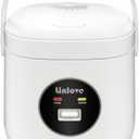 3 Cups Mini Rice Cooker Portable 1.6 Quart Capacity Non-Stick Small Rice Maker, Rice cooker with BPA Free,One Touch & Keep Warm Function,Recipe Book,Food Steamer,White,120V