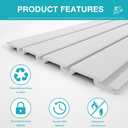 NeatiEase Slatwall Panel Wall Storage Systems, 4 x 8ft Slat Wall Paneling Garage Wall Organizer, Heavy Duty Wall Mounted PVC Wall Rack (White)