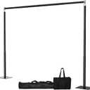 Pipe and Drape Backdrop Stand, 10x10ft Heavy Duty Backdrop Stand with Metal Base, Adjustable Height & Width, Black Background Holder for Wedding Photography Birthday Party Baby Shower Decor