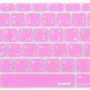 XSKN Arabic English Language Silicone Keyboard Cover Skin Compatible with 2020 New MacBook Air 13-inch with Touch ID and M1 Chip A2337 A2179 Laptop Keyboard (US Layout, Pink)