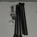 2 Pack Black Curtain Rods for windows 32 to 48 inch, 5/8 inch Splicing Heavy Duty Metal Curtain Rod Set with Brackets