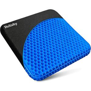 Gel Seat Cushion, Double Thick Egg Gel Cushion for Pressure Pain Relief, Breathable Wheelchair Cushion Chair Pads for Car Seat Office Chair (16x14x1.65inch)