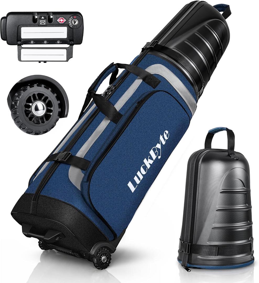 Golf Travel Bag for Airlines, Hard Case Top, TSA Lock, 1680D Oxford Fabric