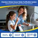Whole House Water Filter System, Extra 2 Sets Filter Included,0.5 Micron | 3 Stage Water Softener System, Reduces Chlorine Sediment Odor for Healthier Skin, 1-2 Year Service Life, with 2 Valves