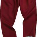 MACHLAB Men's Winter Fleece Joggers Pants Sherpa Lined Sweatpants Warm Thick Track Pants (Red, L)