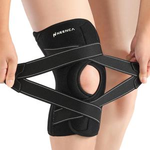 NEENCA Knee Brace for Women & Men, Compression Knee Support with X-Straps Design - ACL, MCL, PCL, Meniscus Tear & Arthritis Pain Relief - Stabilizing Joint with Side Stabilizers & Patella Gel Pads (Black, L)