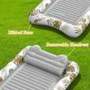 Rrtizan Inflatable Tanning Pool Rafts for Adults, 83.5" x 52.4" Adult Pool Floats with Pillow, Cup Holder & Handles, 4-in-1 Suntan Tub Raft Floatie for Pool, Backyard, Kids' Ball Pit