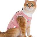 Cat Recovery Suit Female Kitten Onesie for Cats After Surgery Female Spay Surgical Abdominal Wound Skin Diseases Cone Collar Soft Alternative Wear (Alpaca, S)
