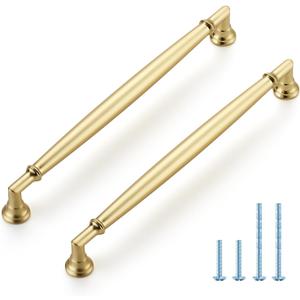HOME EDIT 20 Pack 7-1/2 Inch Brushed Gold Cabinet Handles Solid Zinc Alloy Pulls for Kitchen, Dresser, Closet & Bathroom Cabinets Hardware