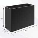 Metal Planter Box 36 x 12 x 26, Heavy Duty Tall Black Planter with Removable Insert Shelf for Porch, Garden, Patio, Yard