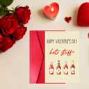 2 x Funny Valentines Day Card for Boyfriend Girlfriend, Hot Stuff Happy Valentines Day Card with Red Envelope and Sticker for Him Her (#057)