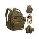 Diaper Bag Backpack - Multifunctional Travel Diaper Back Packs,Maternity Baby Changing Bags, Compact 12L Capacity, PU Leather, Waterproof, Unisex, Stylish Nappy Bag, Diaper Changing Pad (Dark Olive) (Dark Olive)