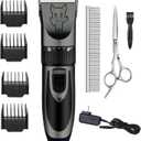 Highdas Dog Clippers for Grooming Rechargeable, Electric Dog Grooming Kit Clippers Low Noise, Cordless Quiet Dog Shaver, Pet Hair Trimmer Set for Dogs, Cats, Pets (Grey)