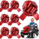 Giegxin 6 Pcs Large 12 Inch Red Pull Bows Metallic Valentines Giant Gift Wrapping Bows for Cars, Presents, Decorations, Grand Openings, Parties & Weddings - Reusable & Easy to Assemble