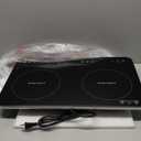 Double Induction Cooktop Burner with Fast Warm-Up Mode, 1800w 2 Burner with 10 Temperature 9 Power Settings, Portable Dual Induction Cooker Cooktop with Child Safety Lock & Time