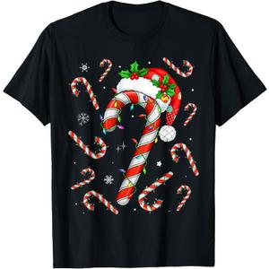 Christmas Candy Cane Santa Xmas Kids Toddler Youth Women Men T-Shirt S